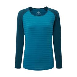 MOUNTAIN EQUIPMENT Redline Long Sleeve T-shirt Women's Alto Blue Stripe/Majolica